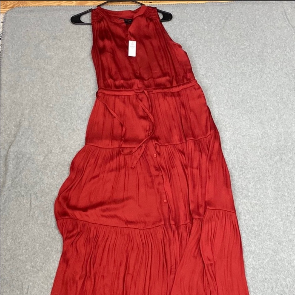 Banana Republic red satin maxi dress